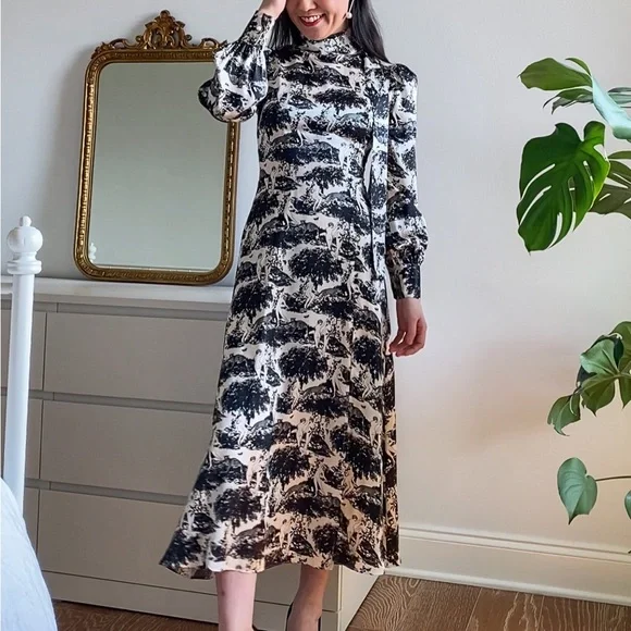 Reformation Maple Dress Elysian 100% Silk Size 0